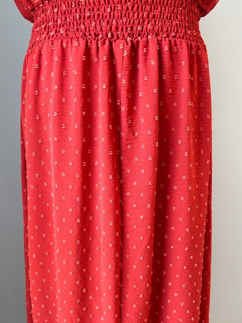 Orange Short-Sleeve Smocked-Waist Maxi Dress - Size XL - Picture 6 of 11